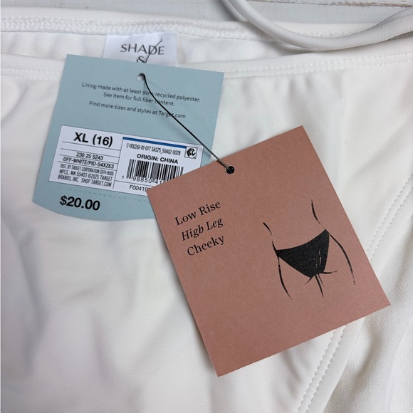 Shade & Shore Side Tie String Bikini Bottoms Off White Size XL NWT - Picture 6 of 9